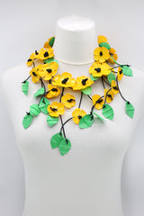 UPCYCLED PLASTIC BOTTLES POPPY FLOWER NECKLACES - SHORT