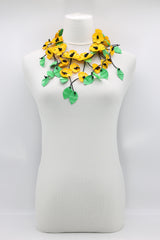 UPCYCLED PLASTIC BOTTLES POPPY FLOWER NECKLACES - SHORT