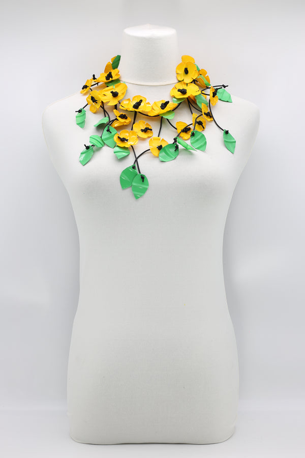 UPCYCLED PLASTIC BOTTLES POPPY FLOWER NECKLACES - SHORT