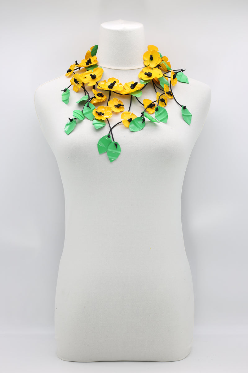 UPCYCLED PLASTIC BOTTLES POPPY FLOWER NECKLACES - SHORT