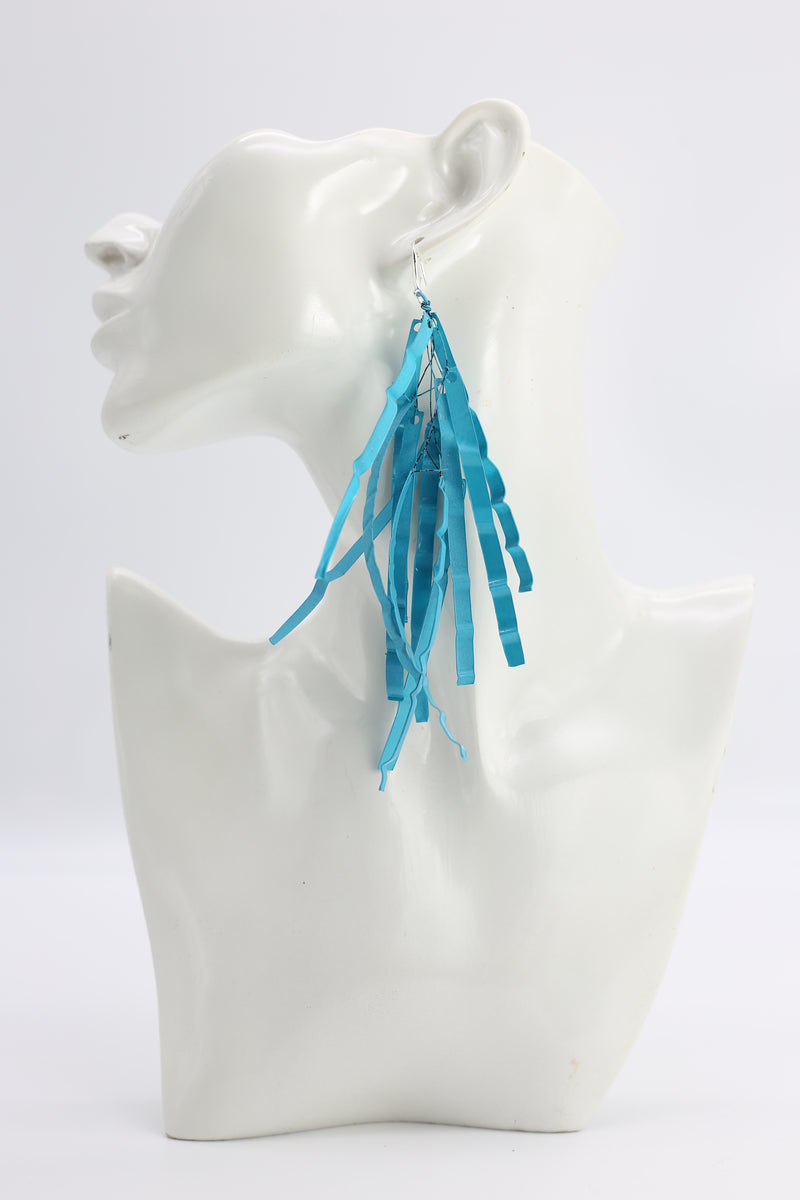 JIMI HENDRIX RECYCLED PLASTIC BOTTLE FRINGE EARRINGS