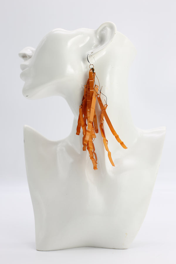 JIMI HENDRIX RECYCLED PLASTIC BOTTLE FRINGE EARRINGS