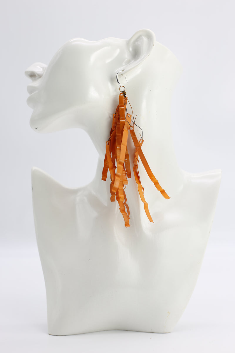 JIMI HENDRIX RECYCLED PLASTIC BOTTLE FRINGE EARRINGS