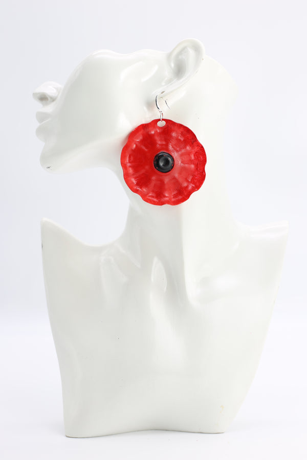 FLOWER EARRINGS MADE FROM RECYCLED PLASTIC BOTTLE