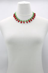 Vintage Strawberry Glass Beads necklace & Bracelet