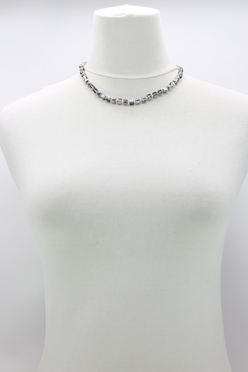 Small Crystal Cube Bead Necklace – Modern Classic Sparkle