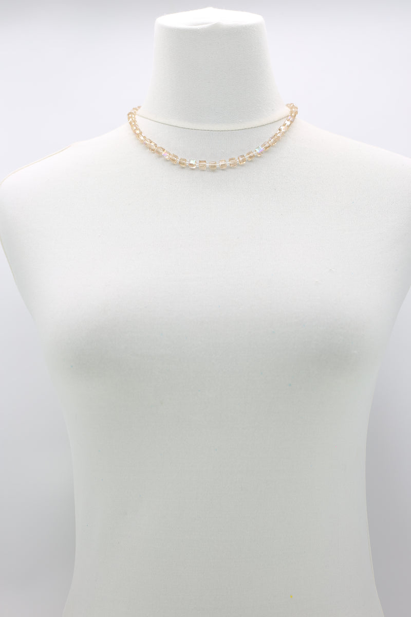 Small Crystal Cube Bead Necklace – Modern Classic Sparkle