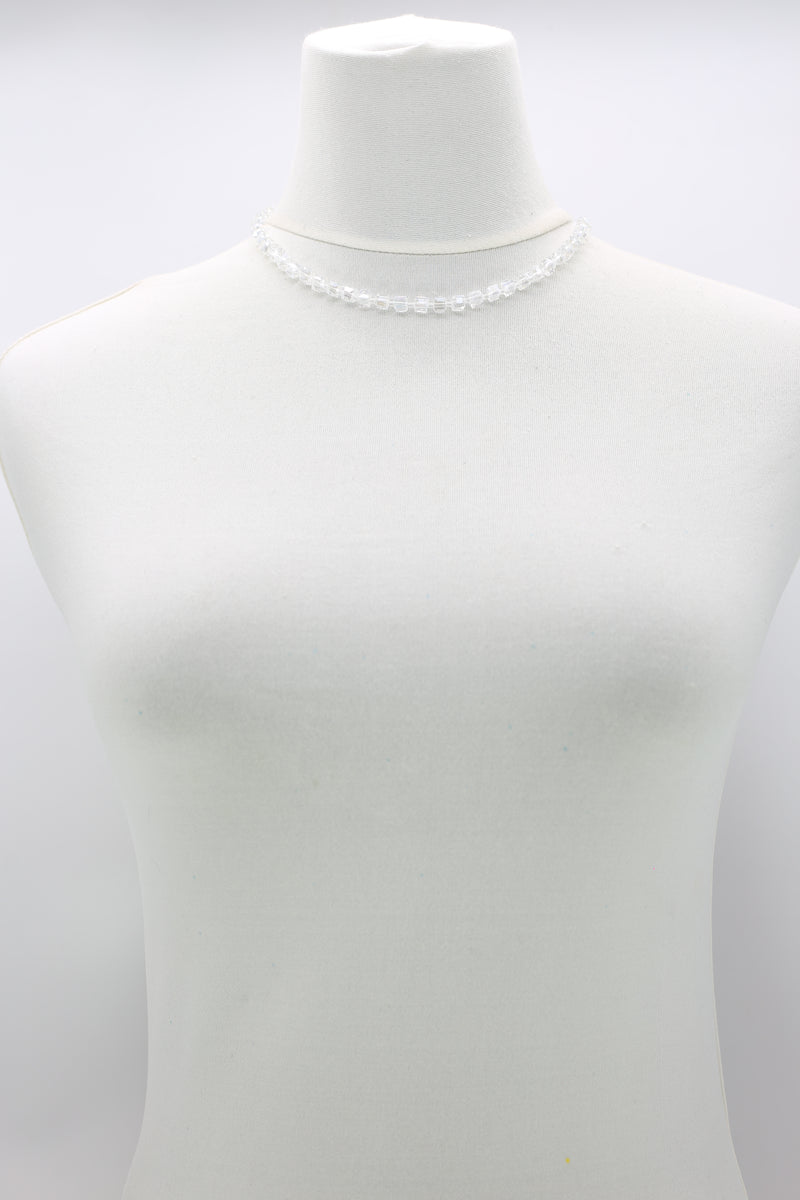 Small Crystal Cube Bead Necklace – Modern Classic Sparkle