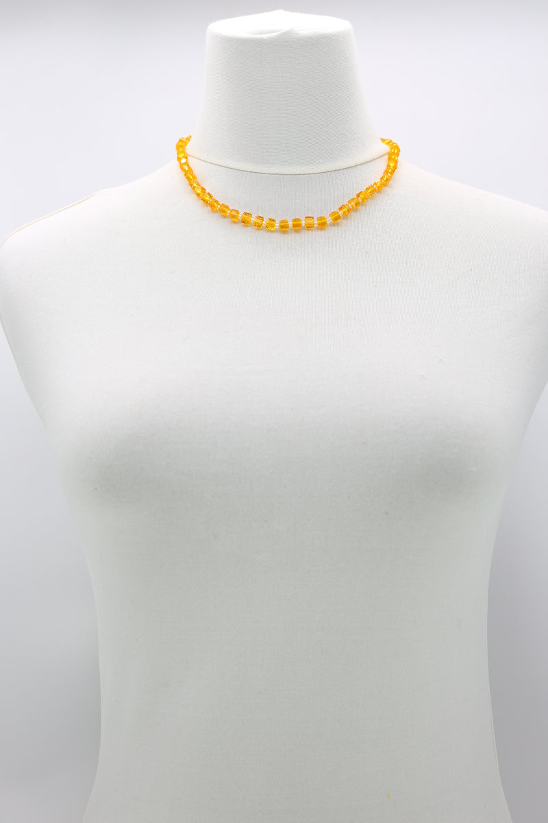 Small Crystal Cube Bead Necklace – Modern Classic Sparkle