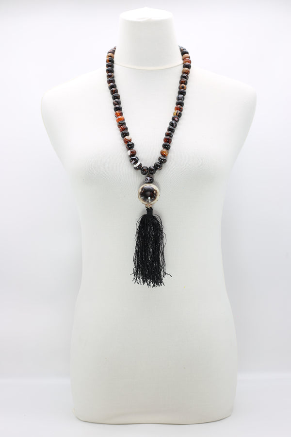 Handmade Himalayan Vintage Amber Stone Beads Necklace
