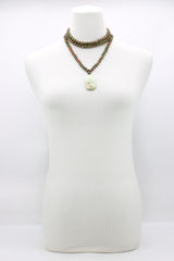 Handmade Unikite & Jade Vintage Beads Necklace