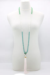 Handmade Unikite & Jade Vintage Beads Necklace