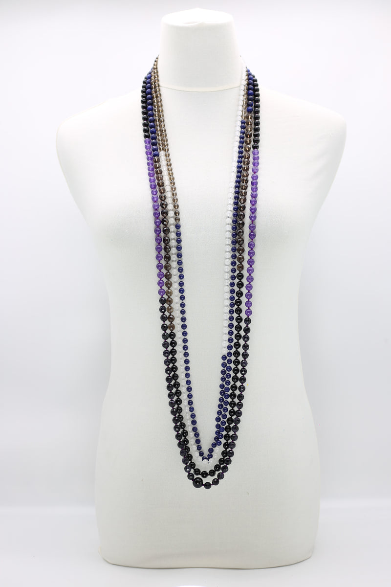 Vintage crystal and Onyx beads classsic style necklace