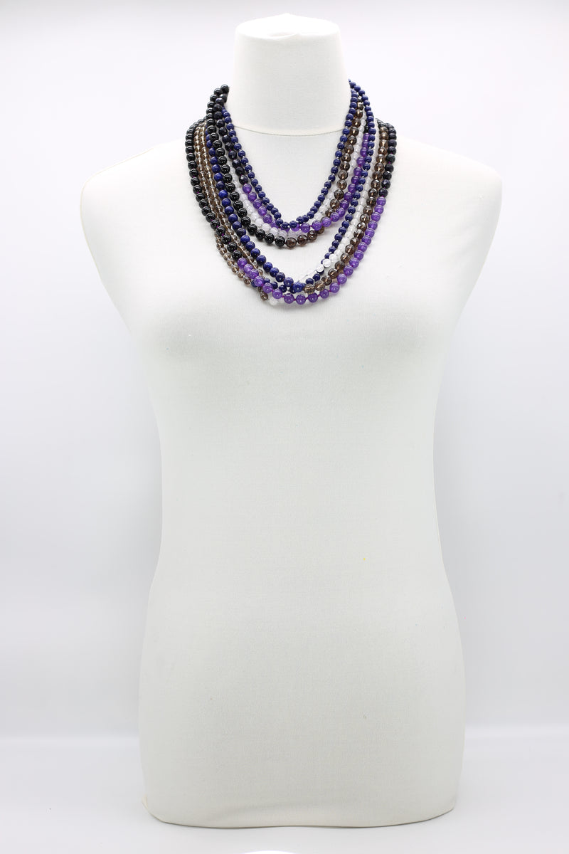 Vintage crystal and Onyx beads classsic style necklace