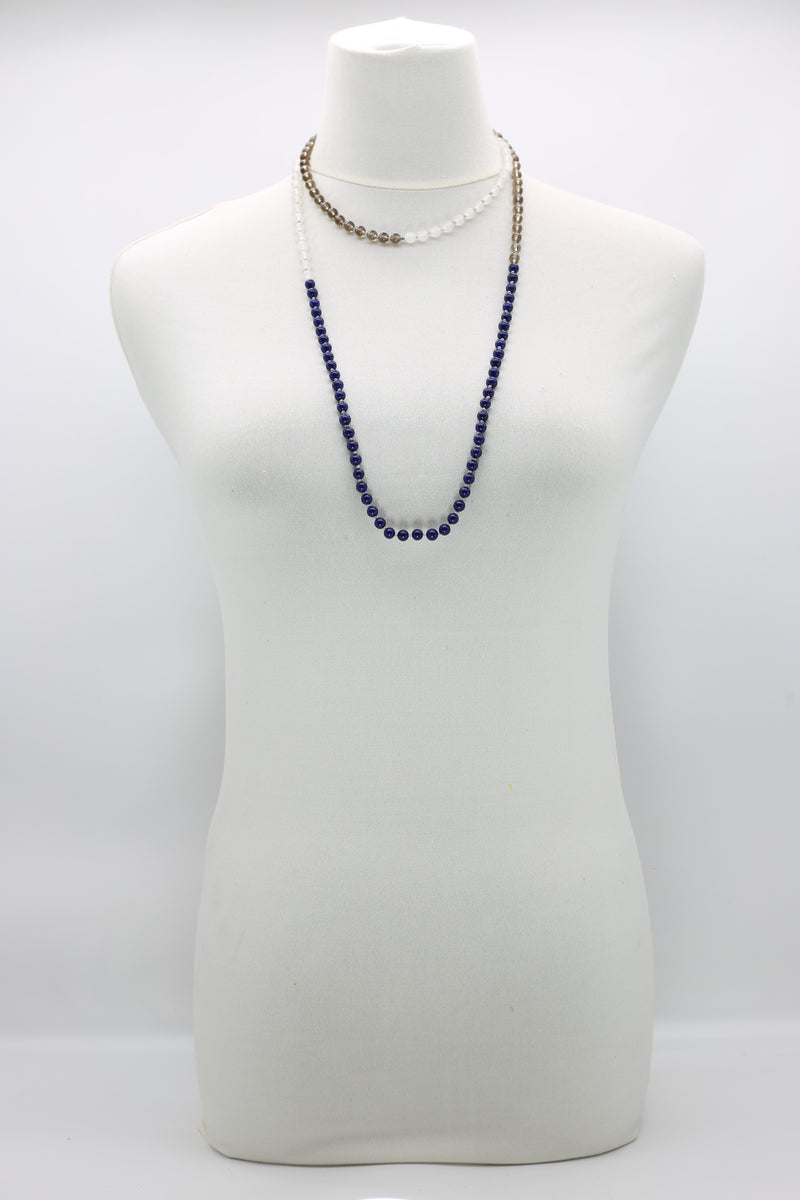 Vintage crystal and Onyx beads classsic style necklace