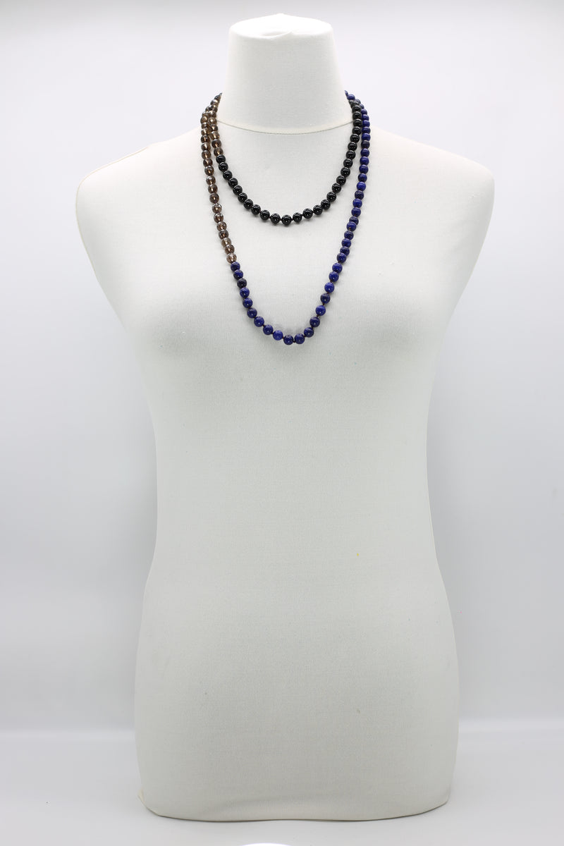 Vintage crystal and Onyx beads classsic style necklace