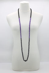 Vintage crystal and Onyx beads classsic style necklace
