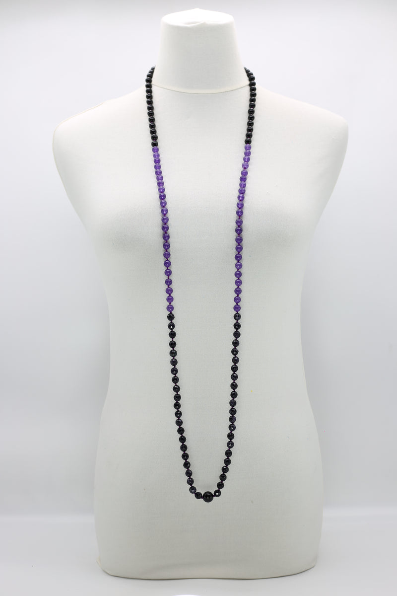 Vintage crystal and Onyx beads classsic style necklace