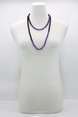 Vintage crystal and Onyx beads classsic style necklace