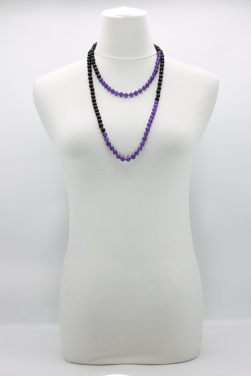 Vintage crystal and Onyx beads classsic style necklace