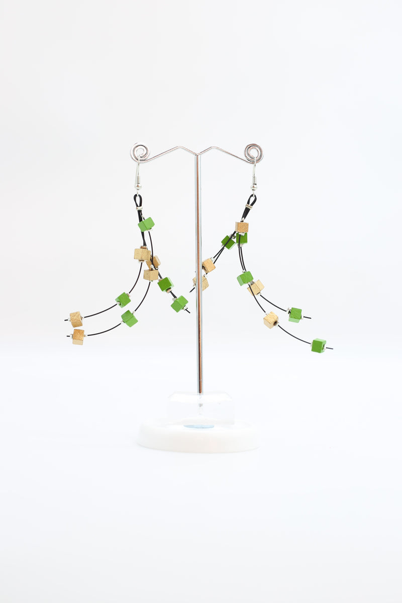 Frankie Pashmina Beads on Fishwire Earrings Multi colour - Jianhui London