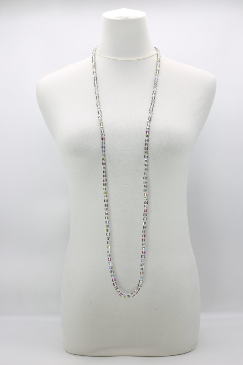 Elegant Crystal Cube Necklace – Handmade & Minimalist - Medium