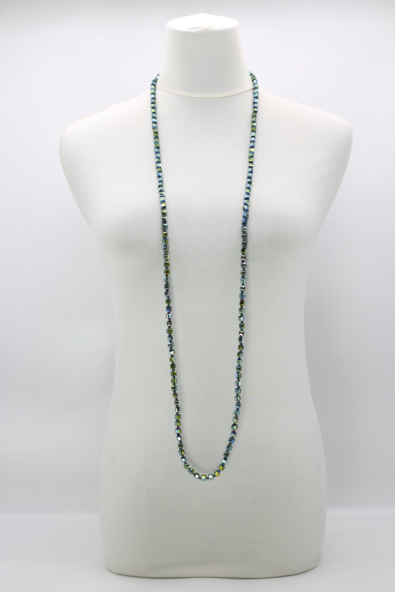 Elegant Crystal Cube Necklace – Handmade & Minimalist - Medium
