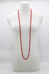 Recycled wood Cube shape beads minimalist classic necklace - Medium