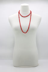 Recycled wood Cube shape beads minimalist classic necklace - Medium