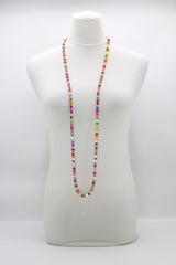 Recycled wood Cube shape beads minimalist classic necklace - Medium