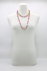 Recycled wood Cube shape beads minimalist classic necklace - Medium