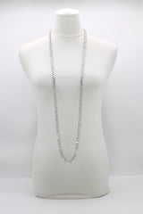 Recycled wood Cube shape beads minimalist classic necklace - Medium