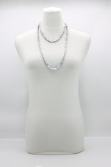 Recycled wood Cube shape beads minimalist classic necklace - Medium