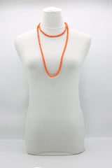 Recycled wood Cube shape beads minimalist classic necklace - Medium