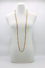 Recycled wood Cube shape beads minimalist classic necklace - Medium