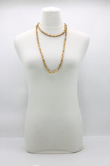Recycled wood Cube shape beads minimalist classic necklace - Medium