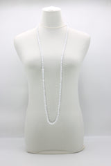 Recycled wood Cube shape beads minimalist classic necklace - Medium