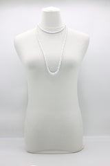 Recycled wood Cube shape beads minimalist classic necklace - Medium