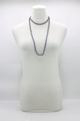 Recycled wood Cube shape beads minimalist classic necklace - Medium