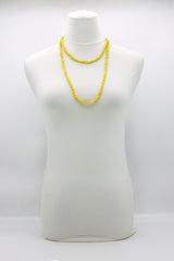Recycled wood Cube shape beads minimalist classic necklace - Medium