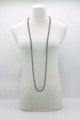 Recycled wood UFO shape beads minimalist classic necklace - Medium