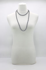 Recycled wood UFO shape beads minimalist classic necklace - Medium