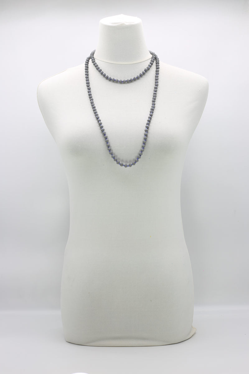 Recycled wood UFO shape beads minimalist classic necklace - Medium