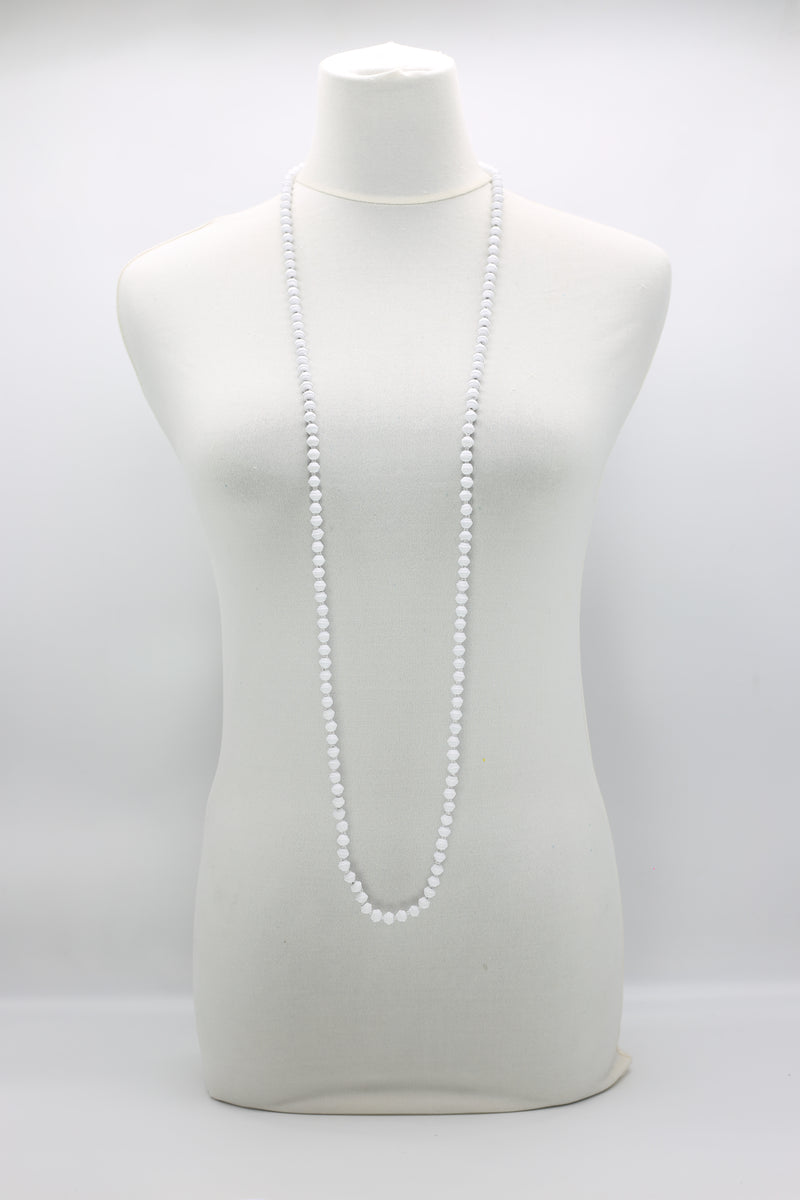Recycled wood UFO shape beads minimalist classic necklace - Medium