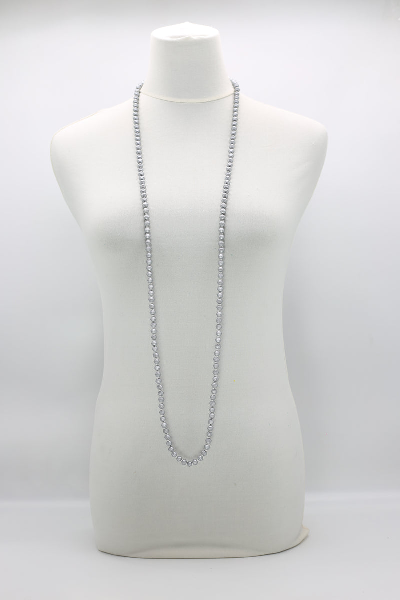 Recycled wood UFO shape beads minimalist classic necklace - Medium