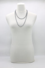 Recycled wood UFO shape beads minimalist classic necklace - Medium
