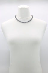 Recycled wood UFO shape beads minimalist classic necklace - Short