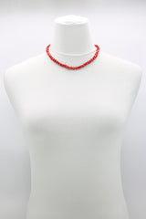 Recycled wood Cube shape beads minimalist classic necklace - Short