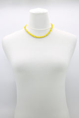 Recycled wood Cube shape beads minimalist classic necklace - Short