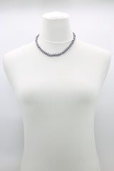 Recycled wood Cube shape beads minimalist classic necklace - Short